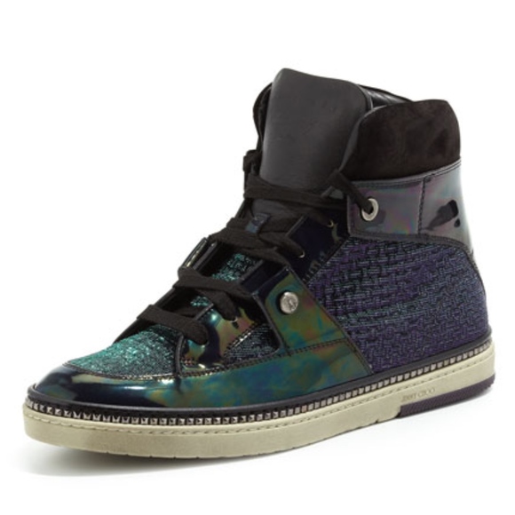 Jimmy Choo Barlowe Holographic Multichrome Hi Tops - Picture 7 of 7